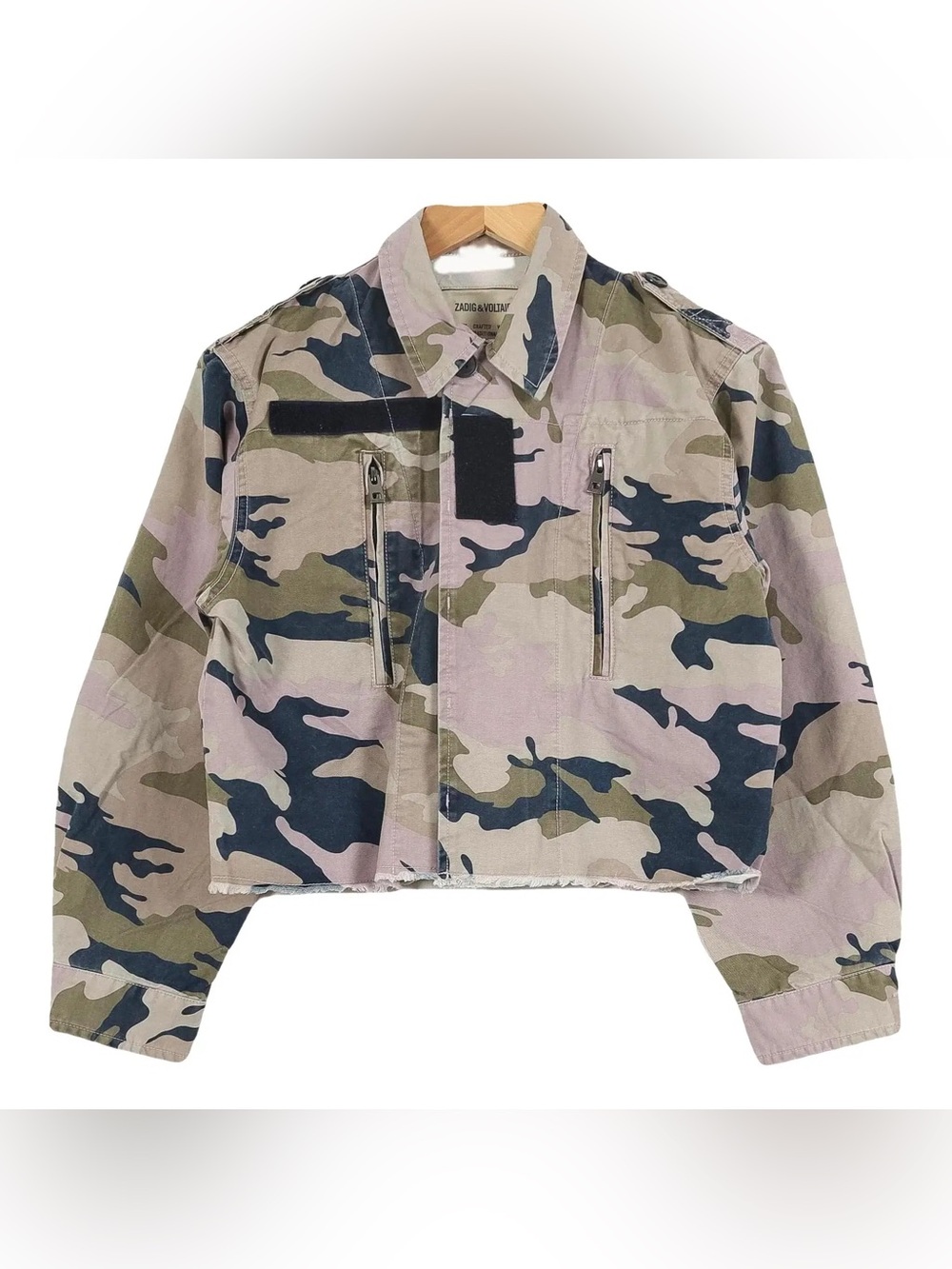 Zadig & Voltaire Cropped Camo-Print Military Jacket